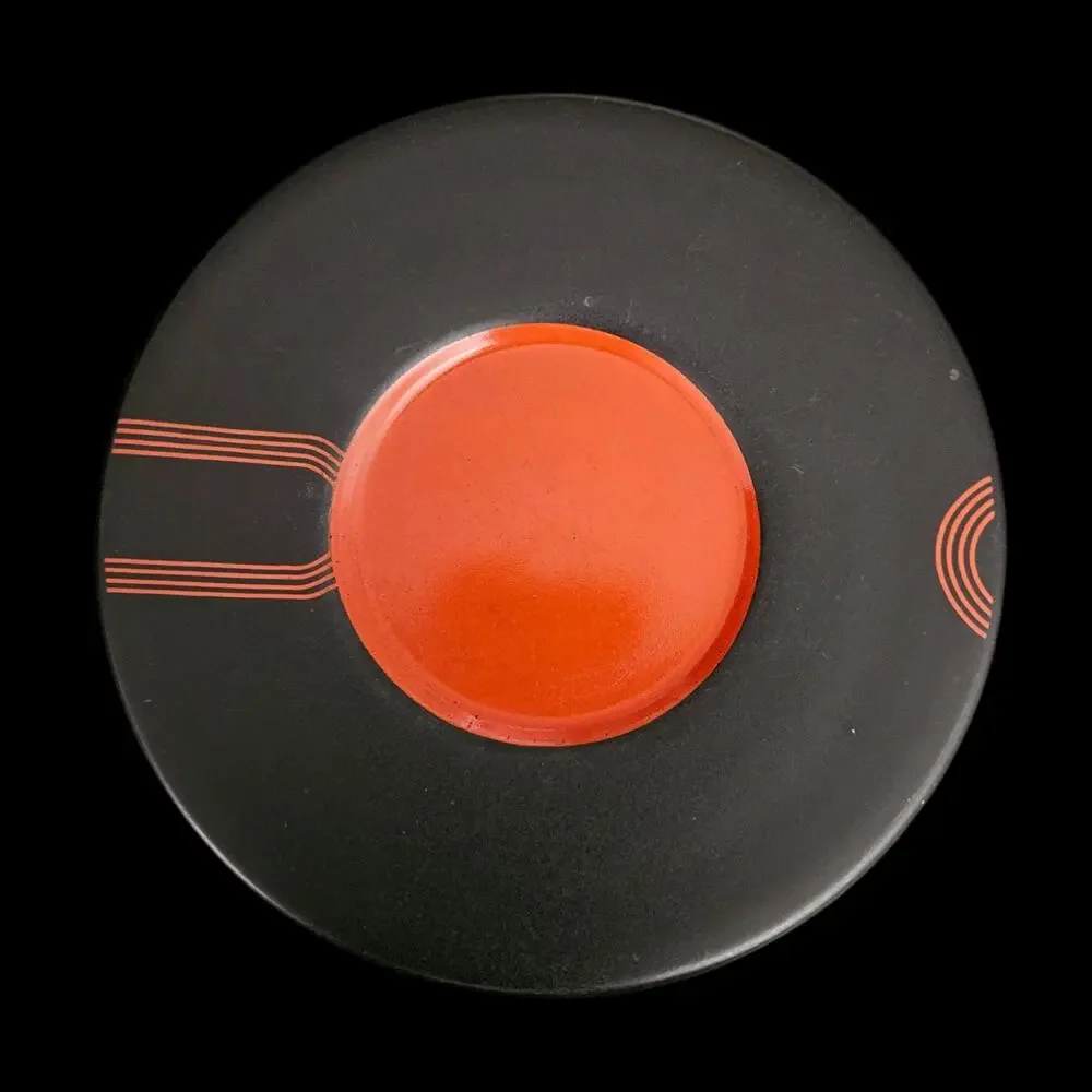 IKEA Black Red Orange Geometric Salad Dessert Plates Set of 2 Thailand